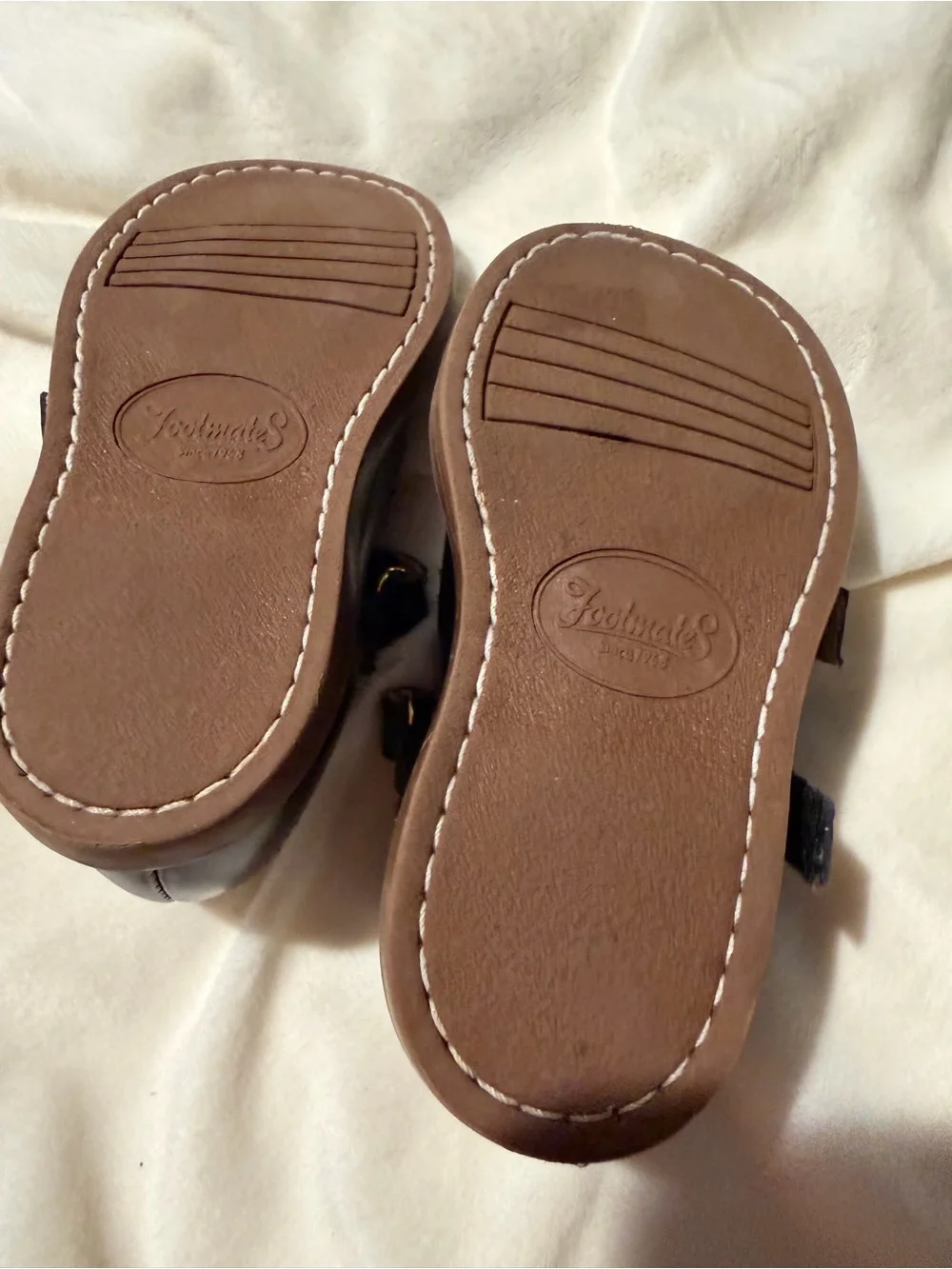 Footmates Kids Black Leather Double-Strap Dress Shoes Size 5M